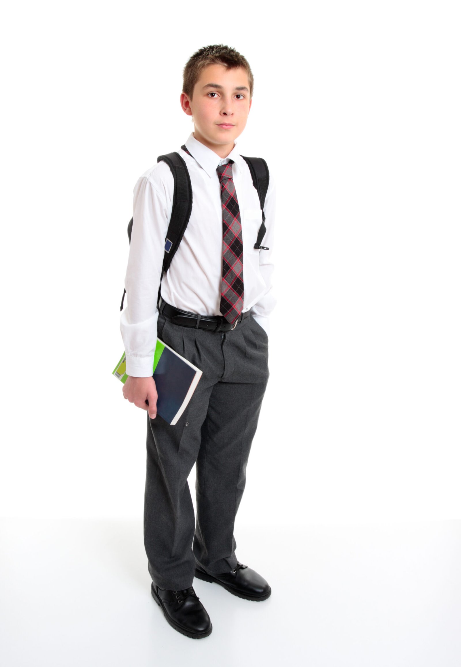 A,High,School,Student,Wearing,A,White,Shirt,,Tie,And